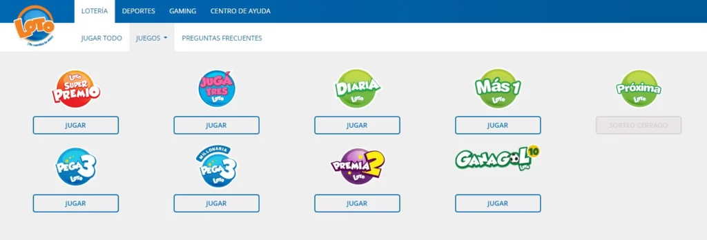 Menú juegos plataforma para comprar diaria en linea